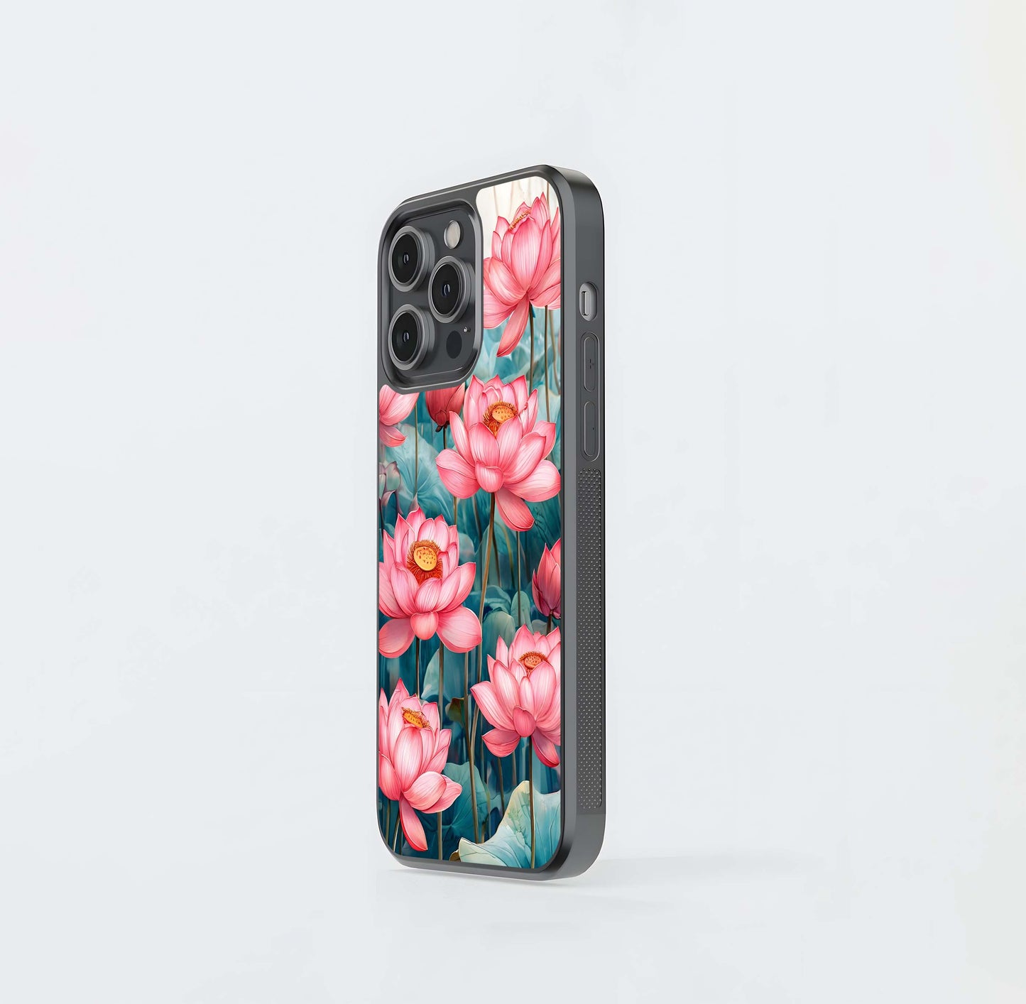 Celestial Pink Lotus Glass Case