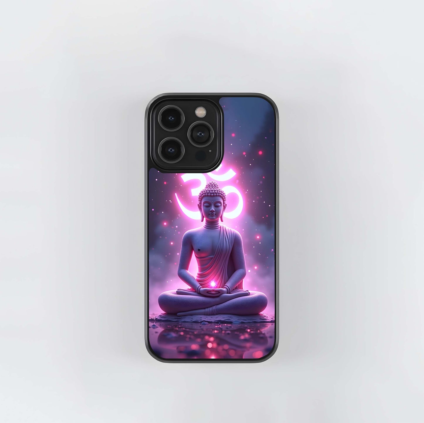 Pink Om Meditation Glass Case