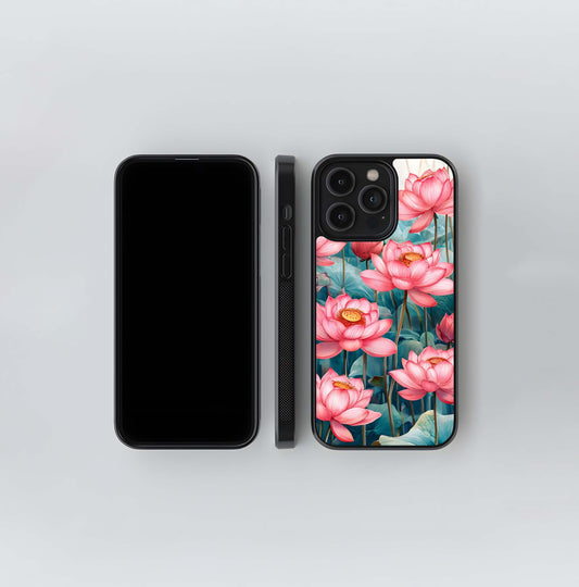Celestial Pink Lotus Glass Case