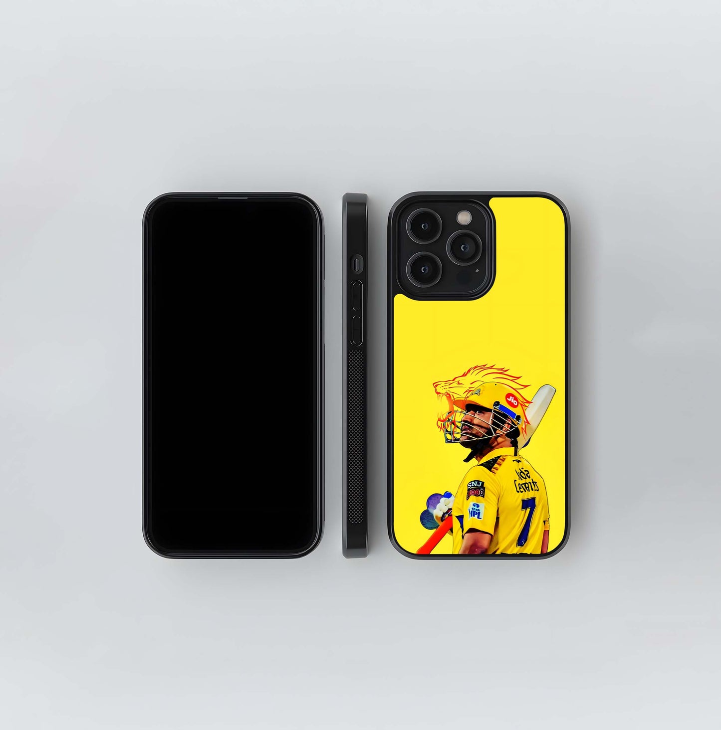 MSD's 'Singam' Yellow Glass Case