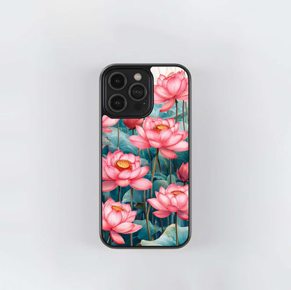 Celestial Pink Lotus Glass Case