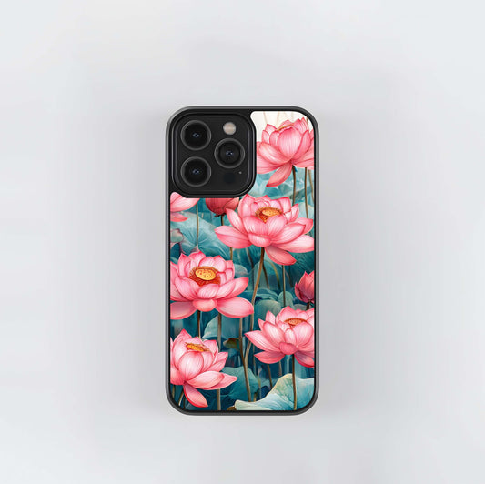 Celestial Pink Lotus Glass Case