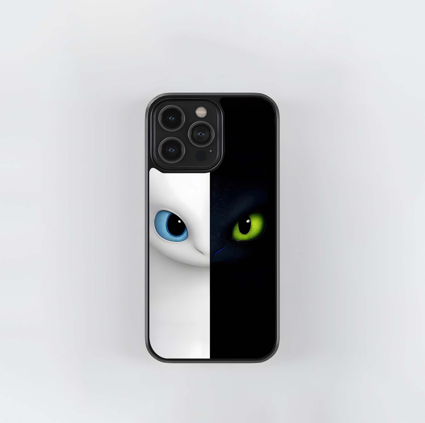 Toothless and Light Fury Split Face Glass Case