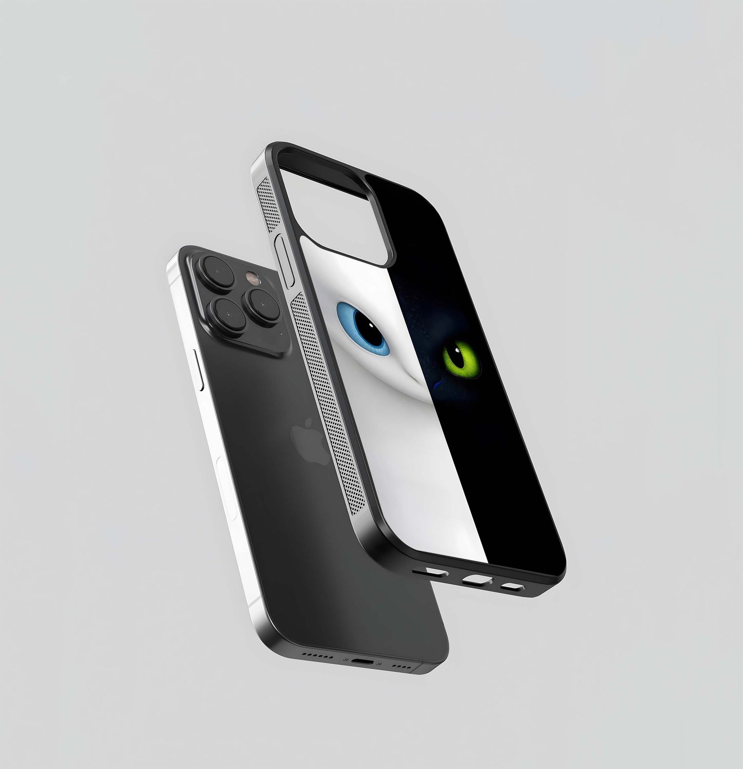 Toothless and Light Fury Split Face Glass Case