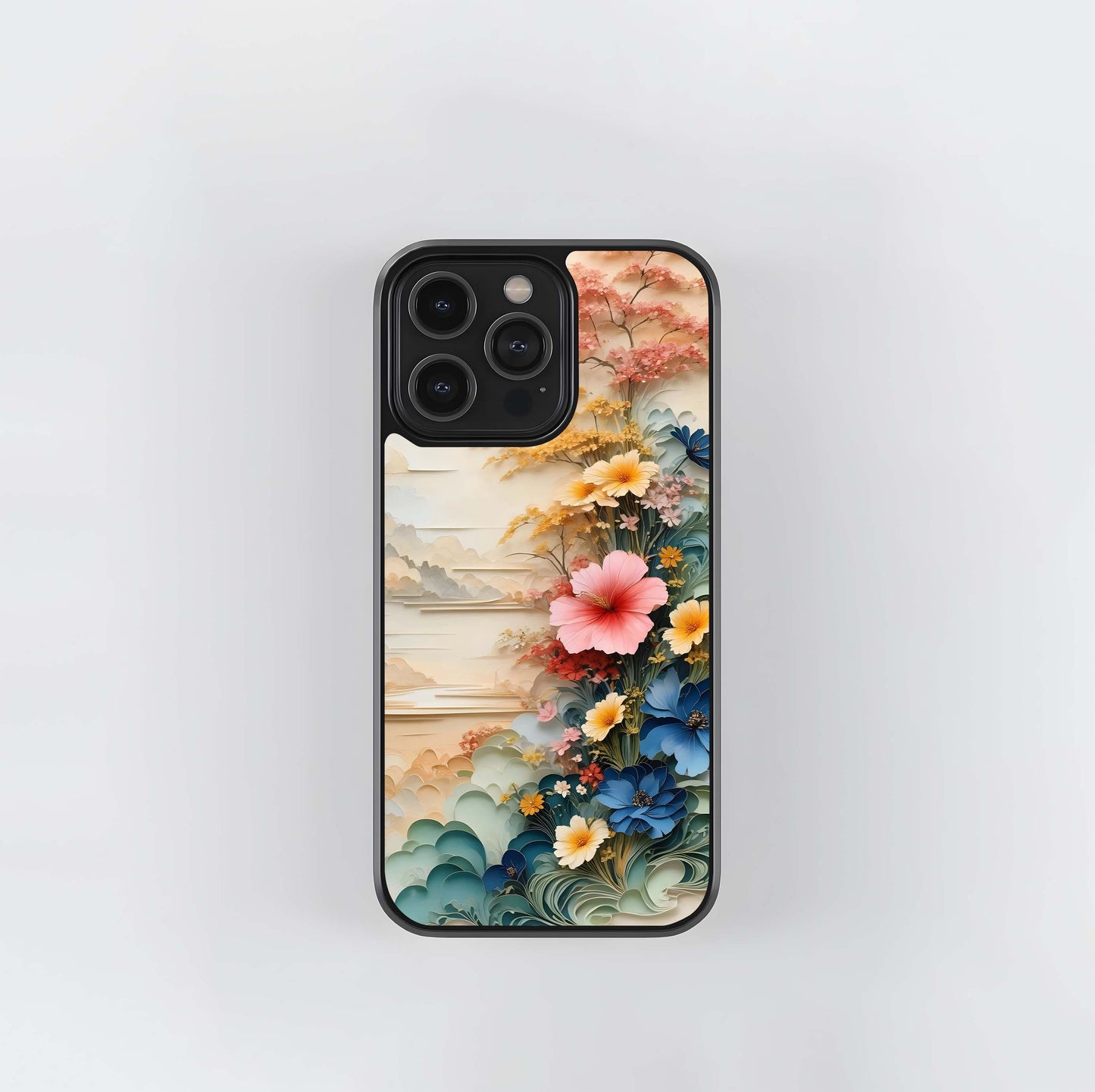 Botanical Hibiscus Scenery Glass Case