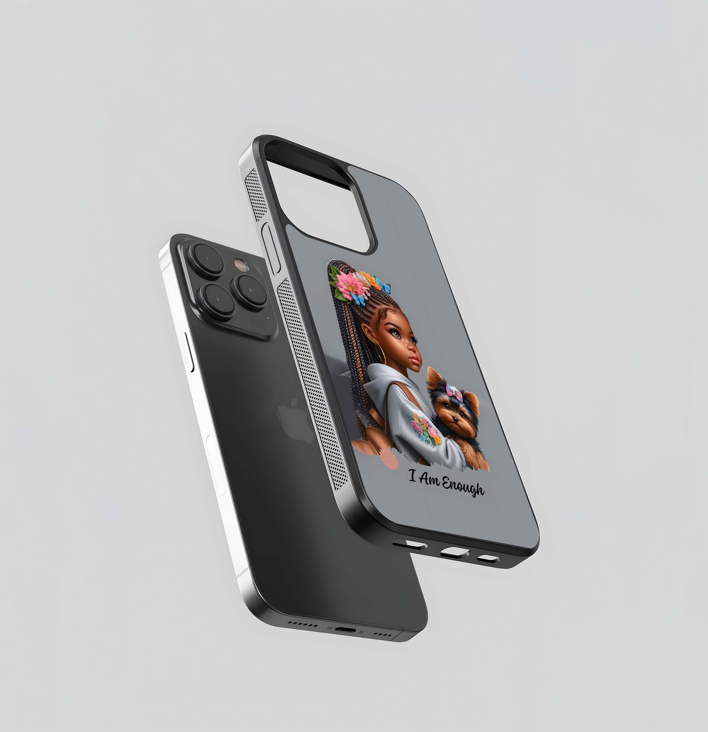 I Am Enough' Portrait Glass Case