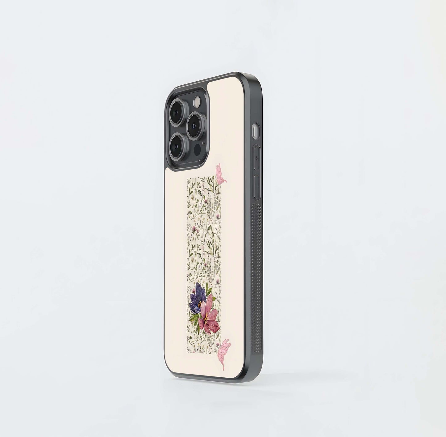 Botanical with Butterflies Glass Case