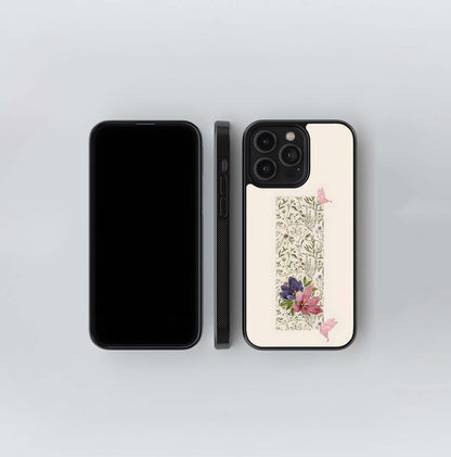 Botanical with Butterflies Glass Case