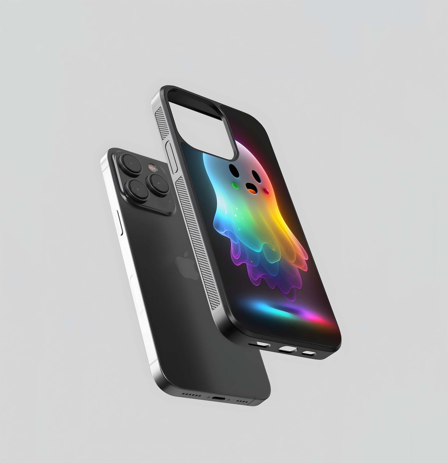 Kawaii Rainbow Ghost Glass Case