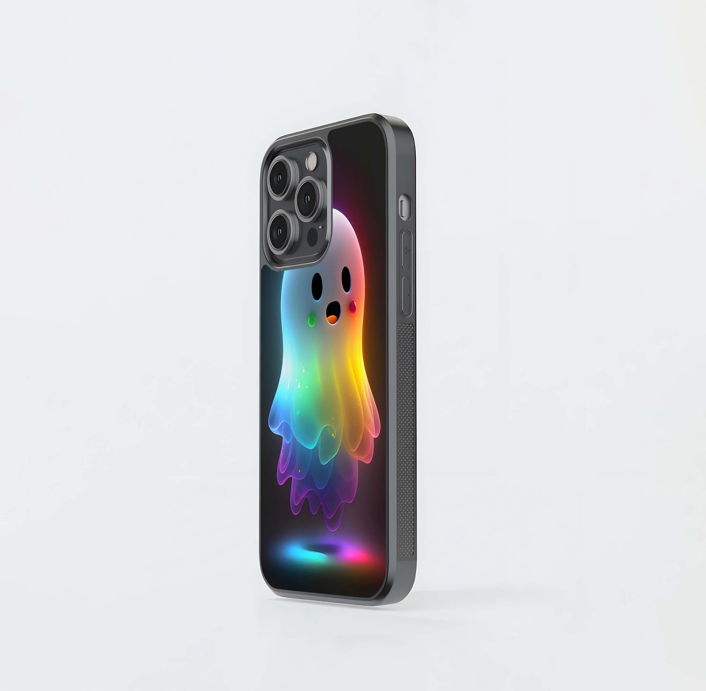 Kawaii Rainbow Ghost Glass Case