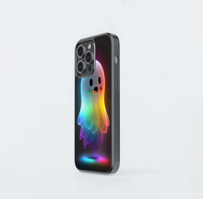 Kawaii Rainbow Ghost Glass Case