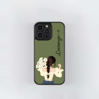 Braided Spring Beauty With Custom Name Glass Case