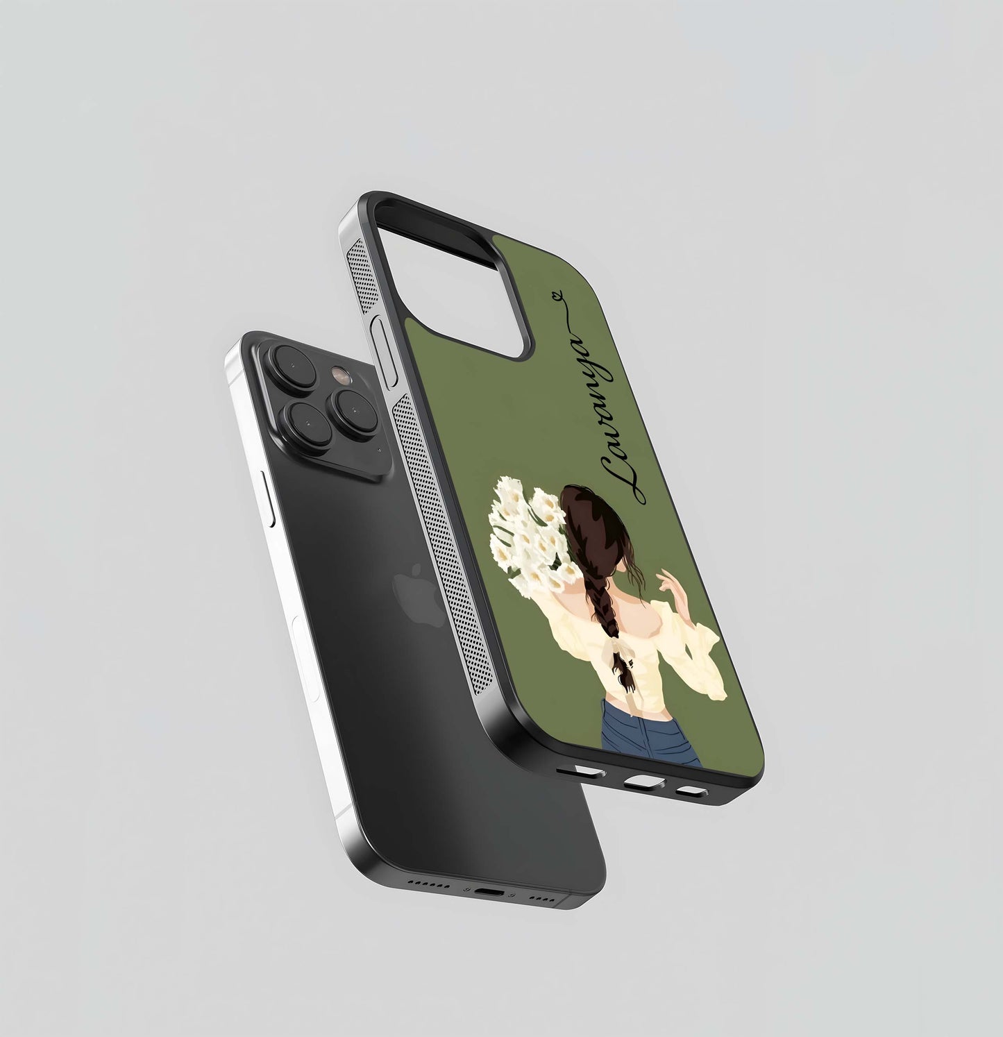 Braided Spring Beauty With Custom Name Glass Case