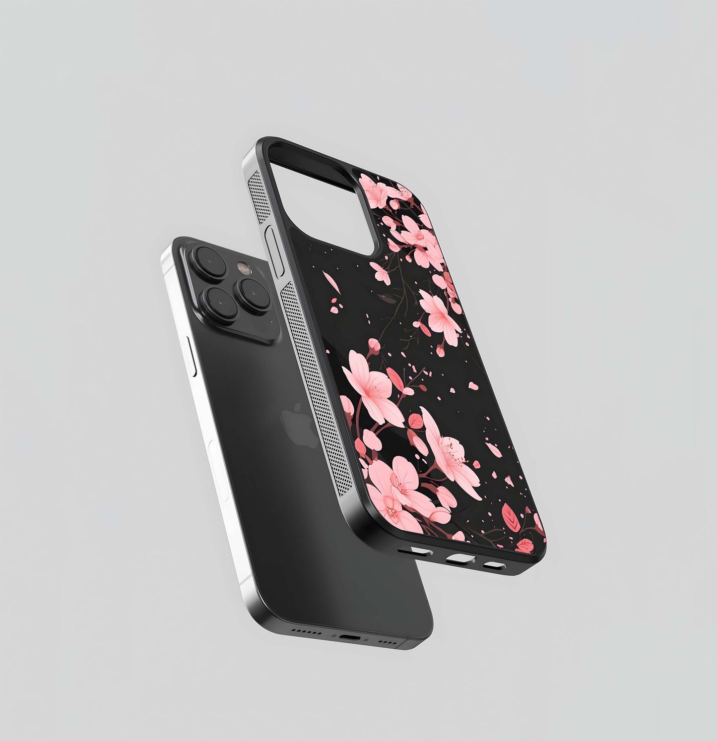Cute Pink Flowers Glass Case