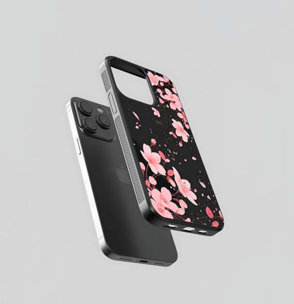 Cute Pink Flowers Glass Case