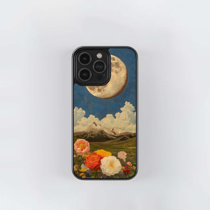 golden moon over mountain Glass Case