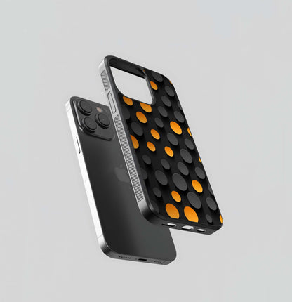 Orange & Black Cylinders Glass Case