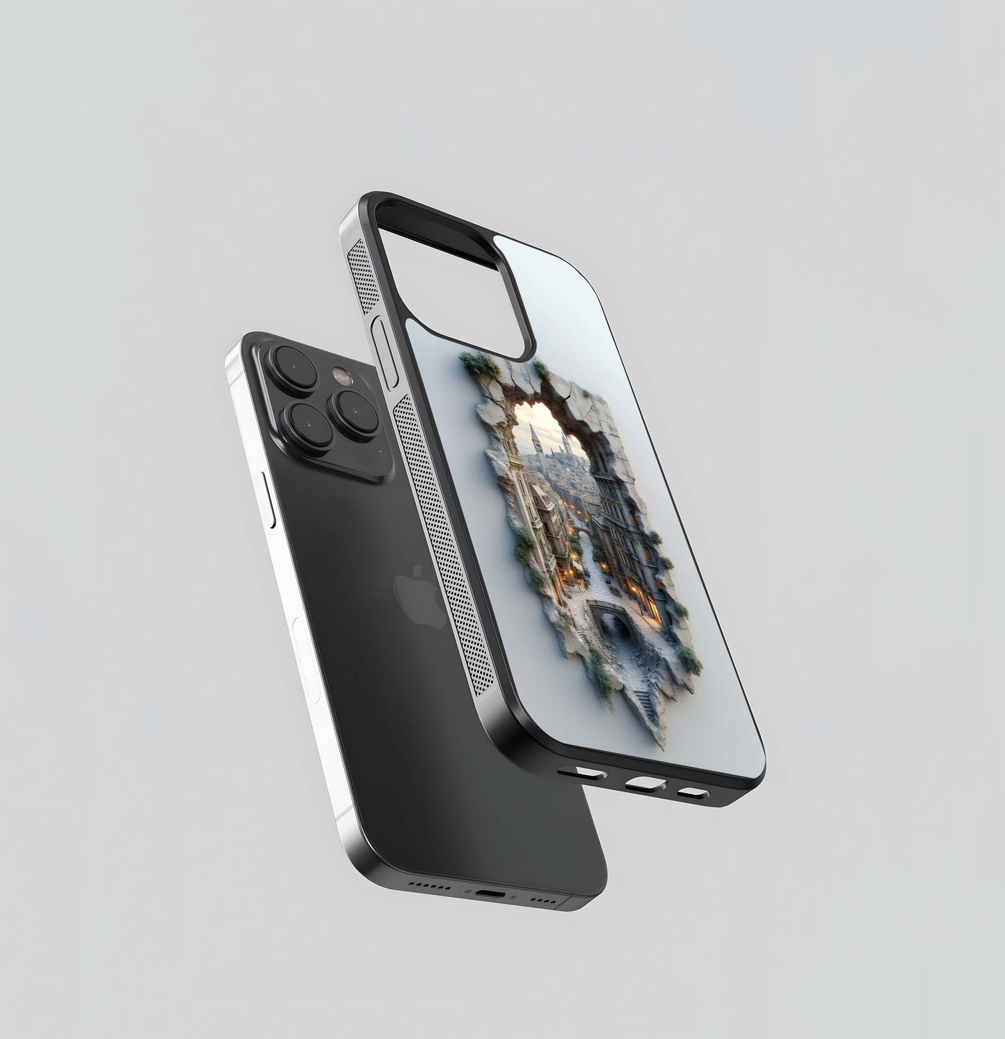 Stone Archway City View Glass Case