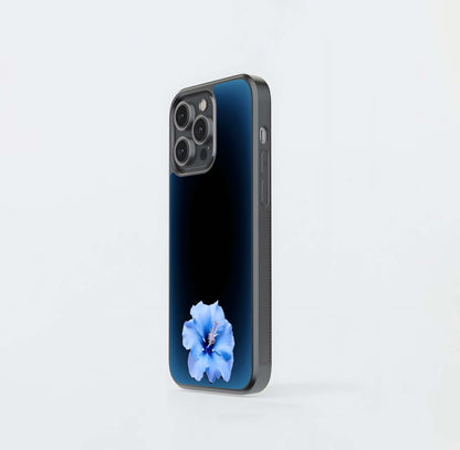 Hibiscus Flower blue glow Glass Case