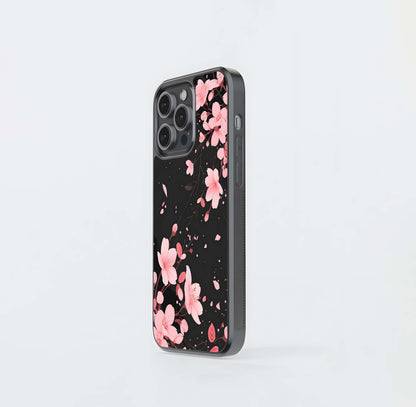 Cute Pink Flowers Glass Case