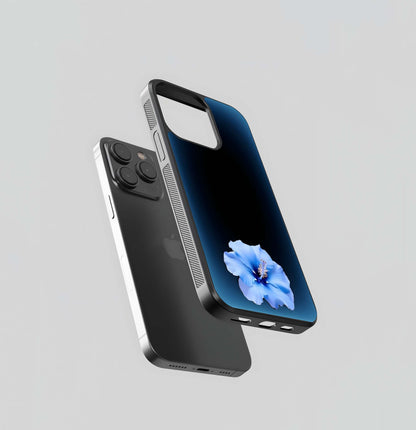 Hibiscus Flower blue glow Glass Case