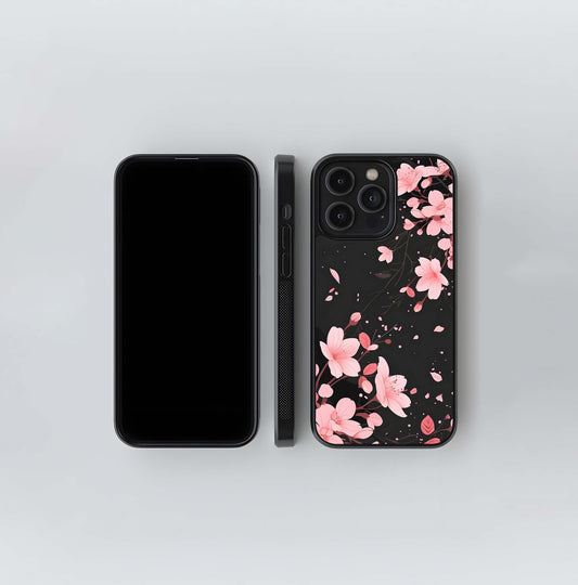 Cute Pink Flowers Glass Case