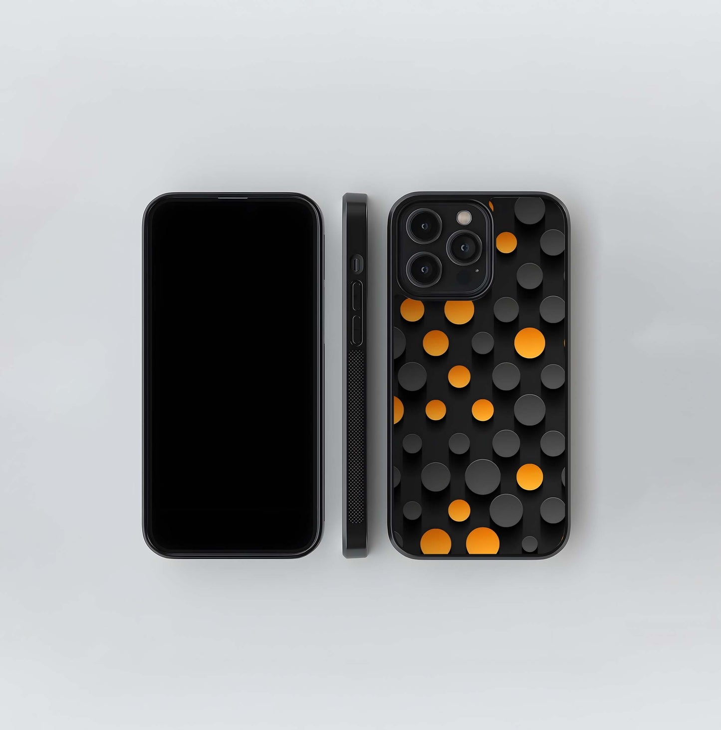 Orange & Black Cylinders Glass Case