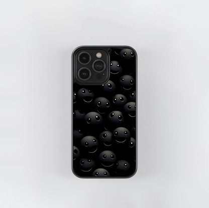 Minimalist Black Smileys Glass Case