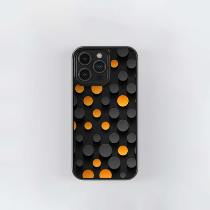 Orange & Black Cylinders Glass Case