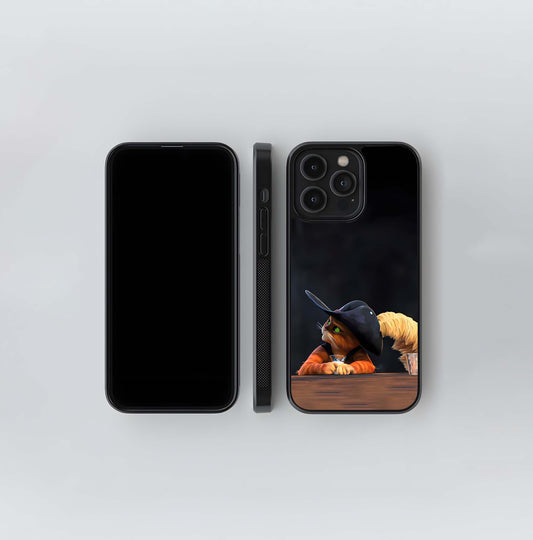 Puss in Boots at the Bar Glass Case