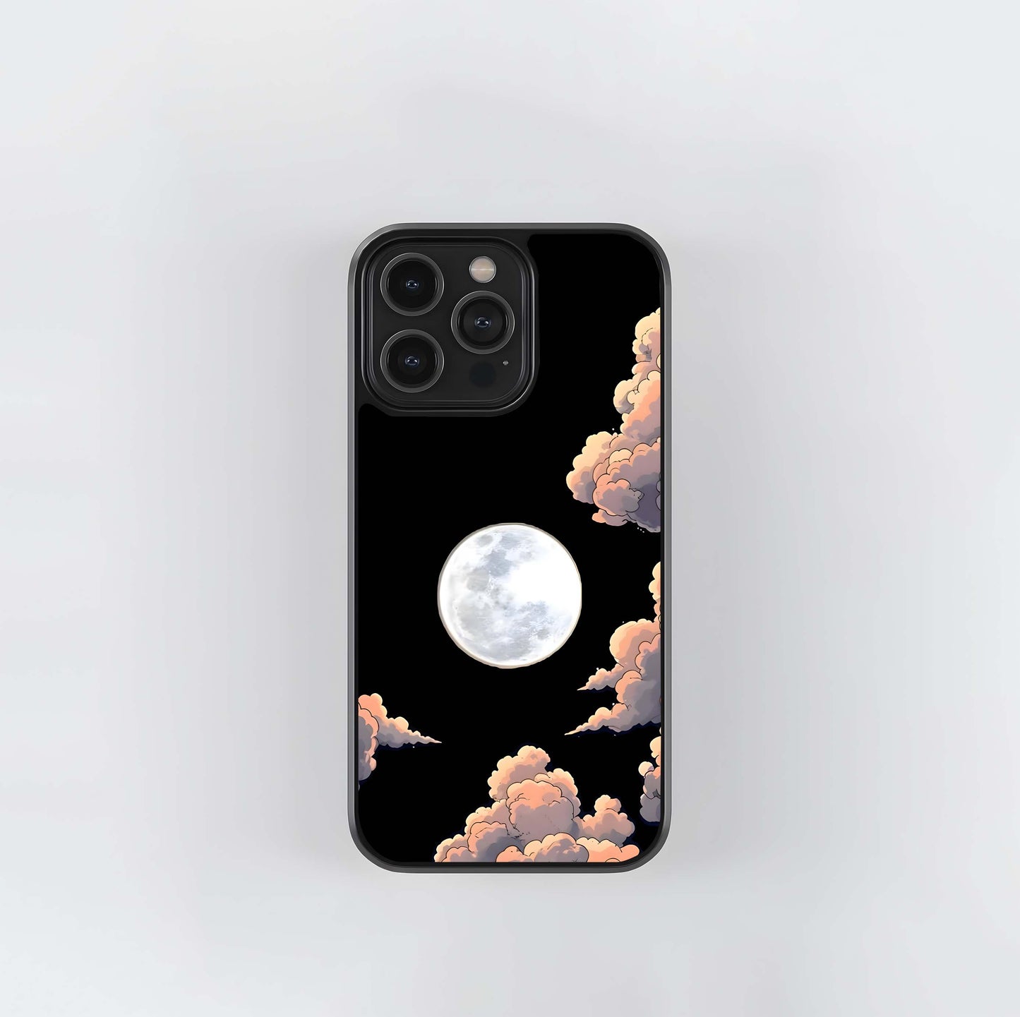 Bright Cloud Moon Glass Case