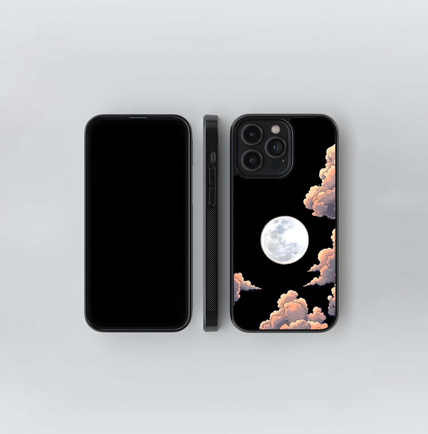 Bright Cloud Moon Glass Case