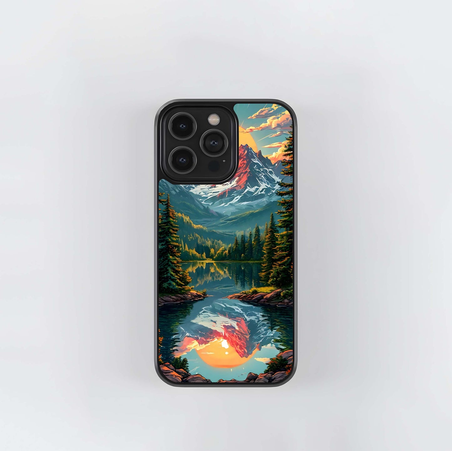 Bright Mountain Lake Glass Case