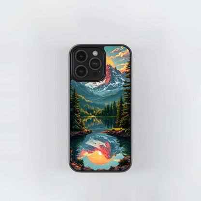 Bright Mountain Lake Glass Case