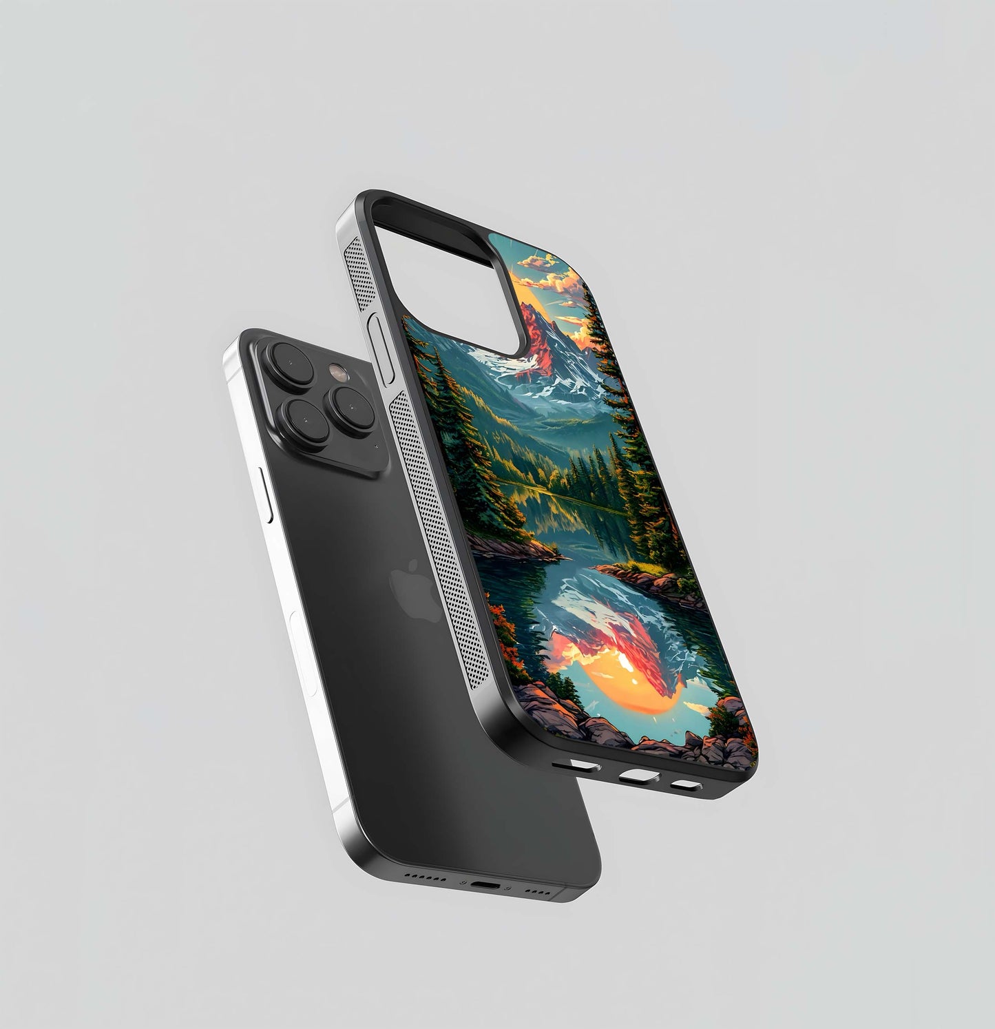 Bright Mountain Lake Glass Case