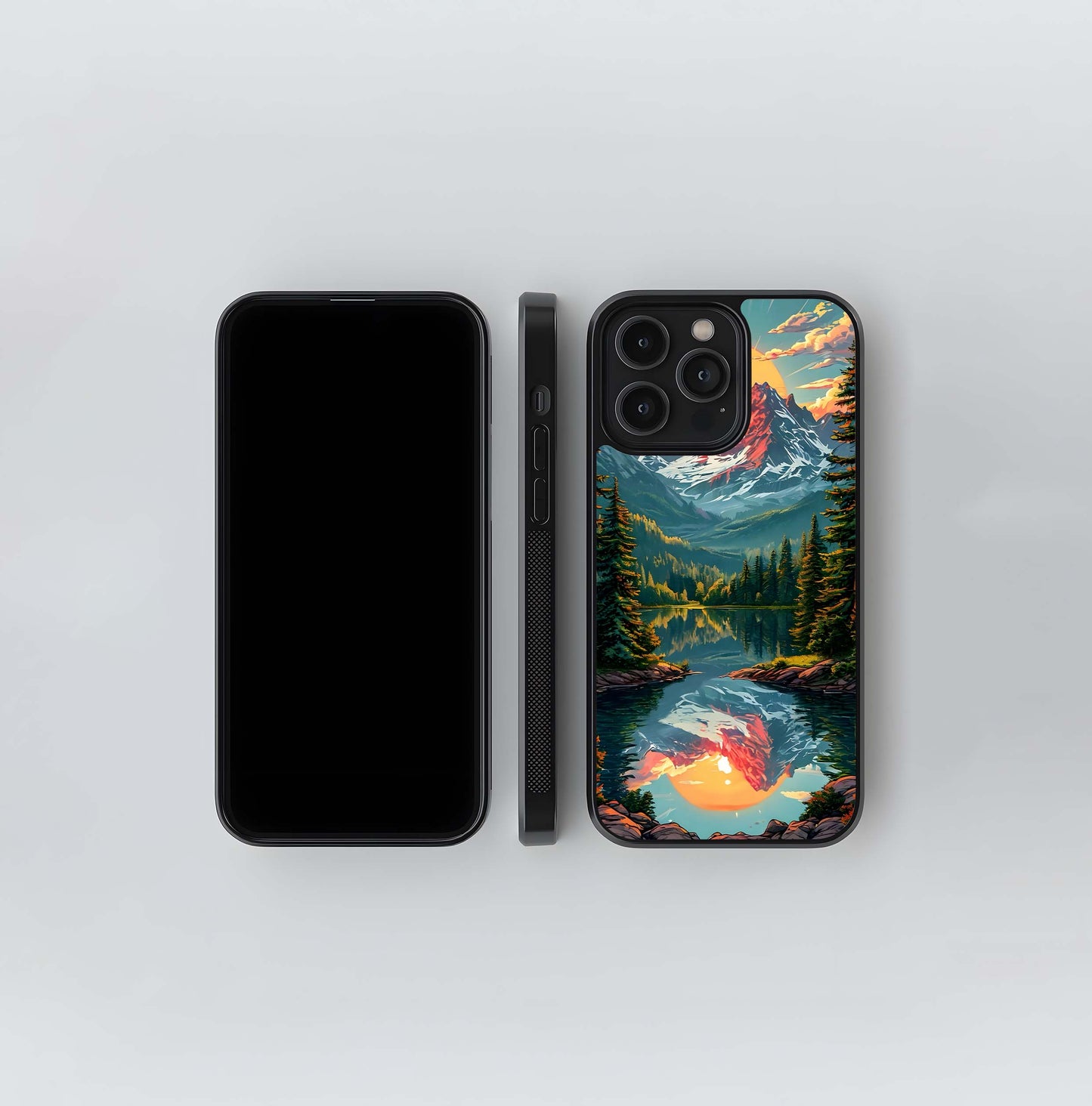 Bright Mountain Lake Glass Case