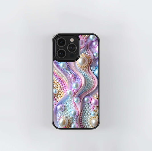 Iridescent Pastel Pearls Glass Case