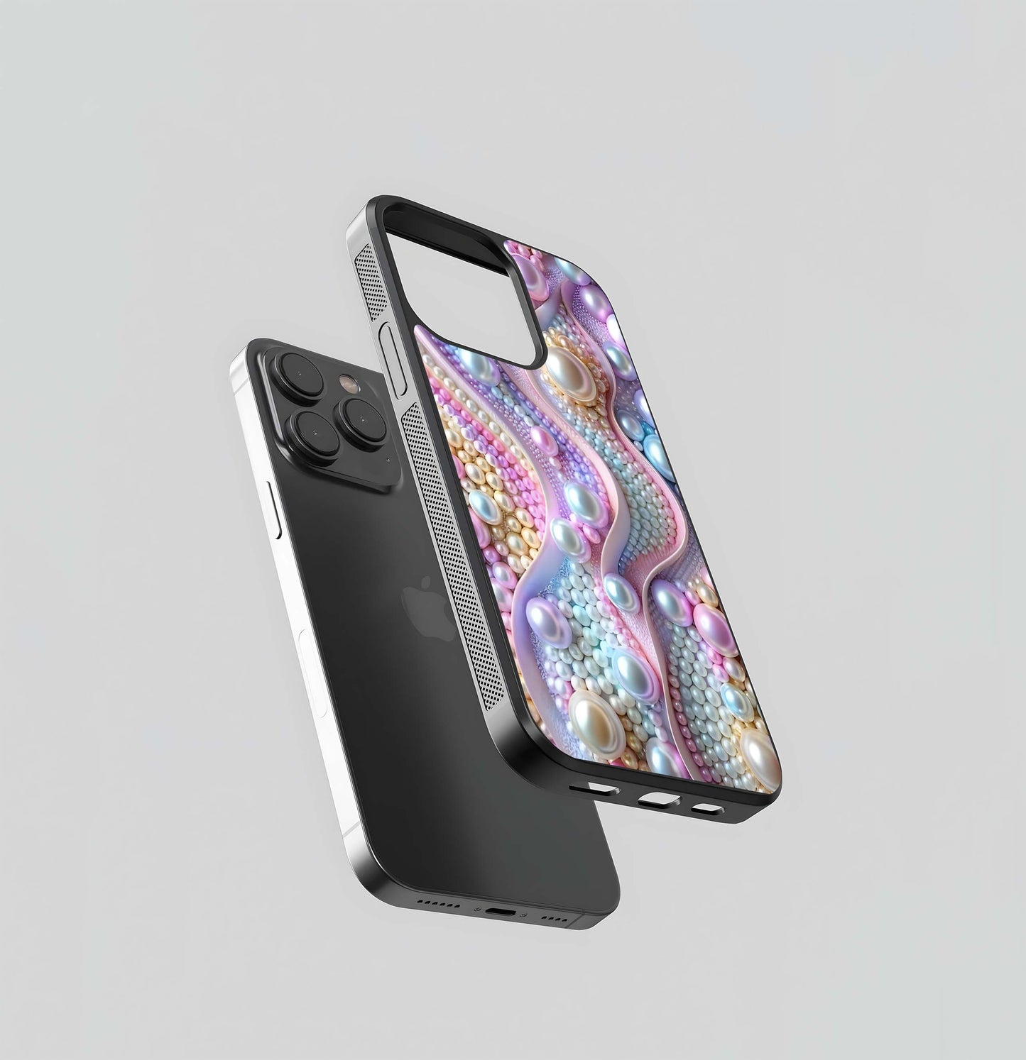 Iridescent Pastel Pearls Glass Case