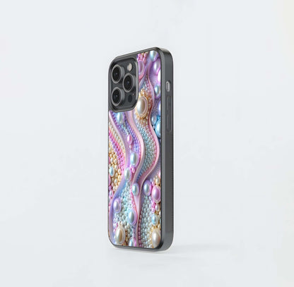 Iridescent Pastel Pearls Glass Case