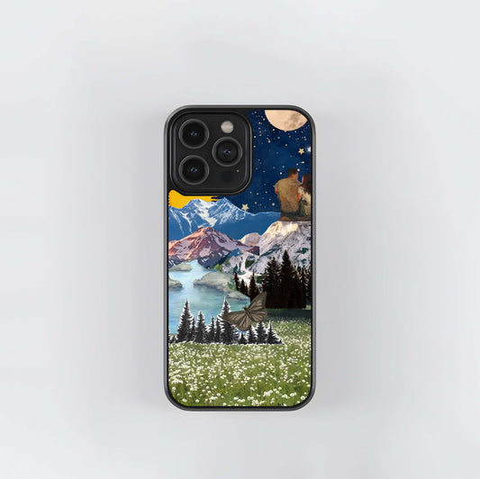 Couple under starry sky Glass Case