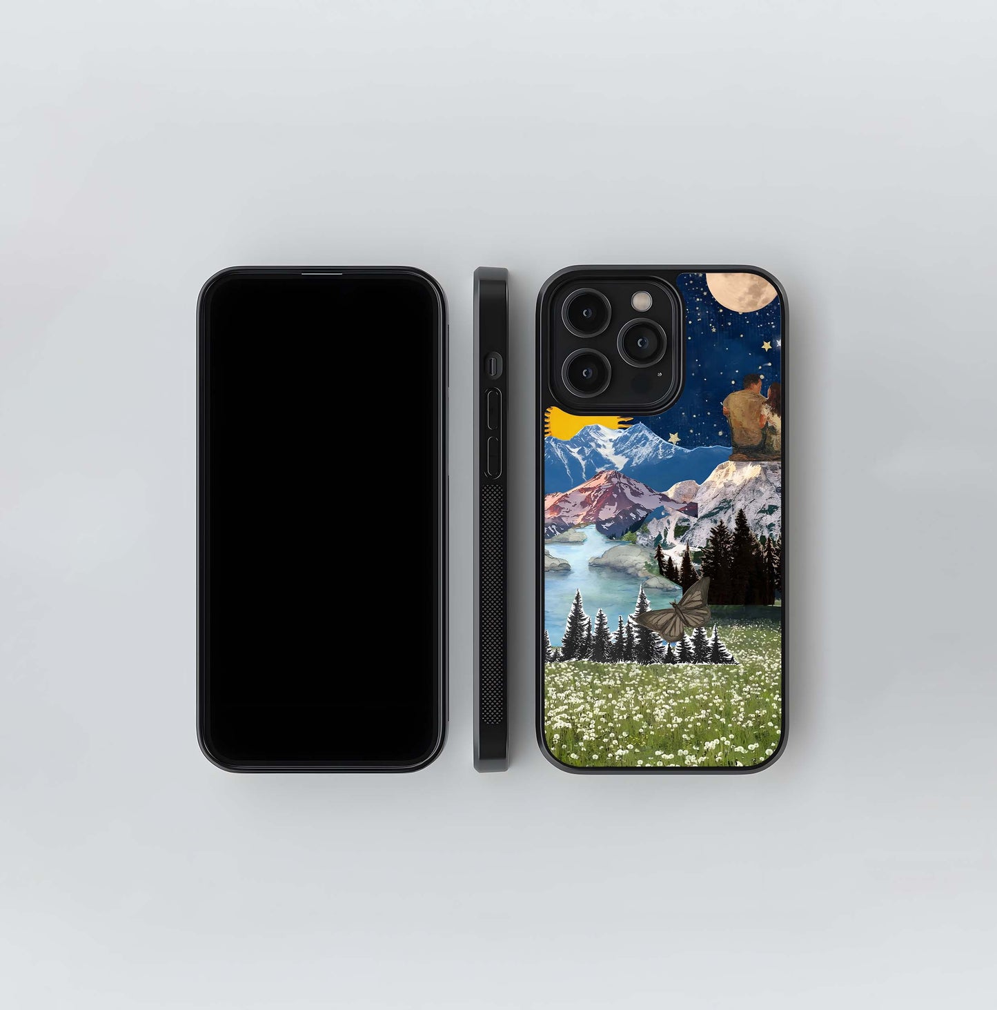 Couple under starry sky Glass Case