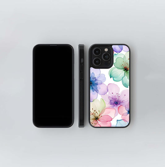 Cute Rainbow Flower Glass Case