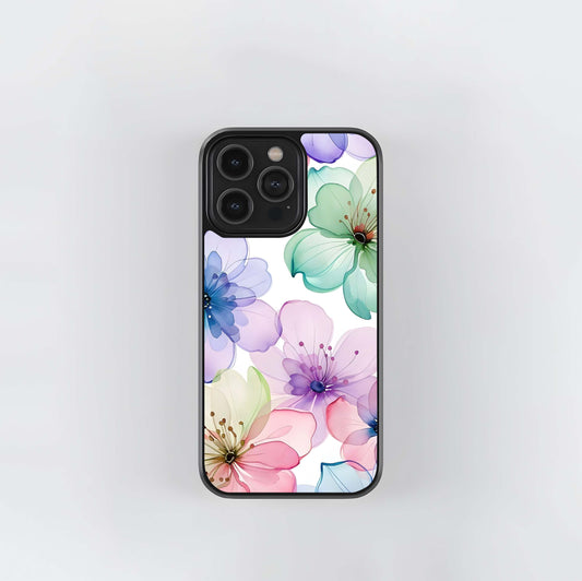 Cute Rainbow Flower Glass Case