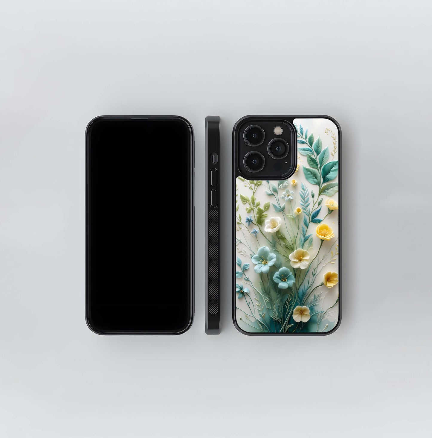 Jade and Saffron Bloom Glass Case