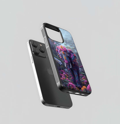 Jeweled Elephant Garden Glass Case