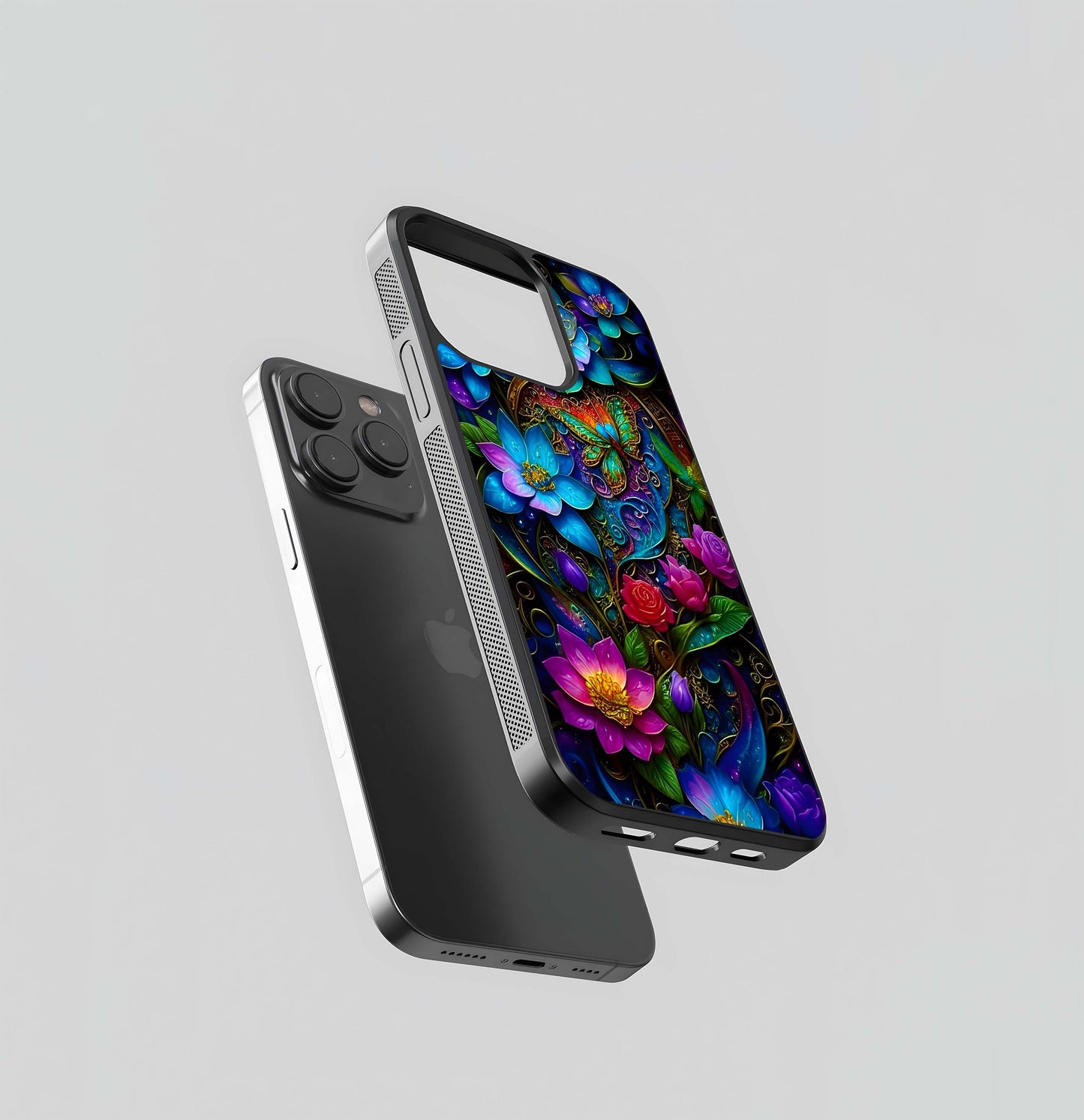 Jeweled Garden Butterfly Glass Case