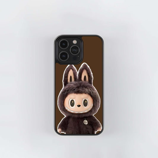 Brown labubu design Glass Case