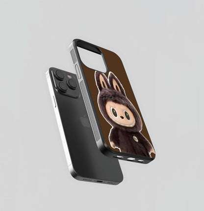 Brown labubu design Glass Case