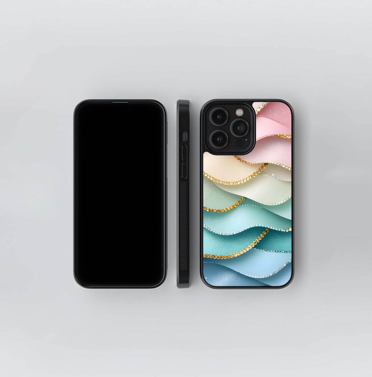 Jeweled Gradient Waves Glass Case