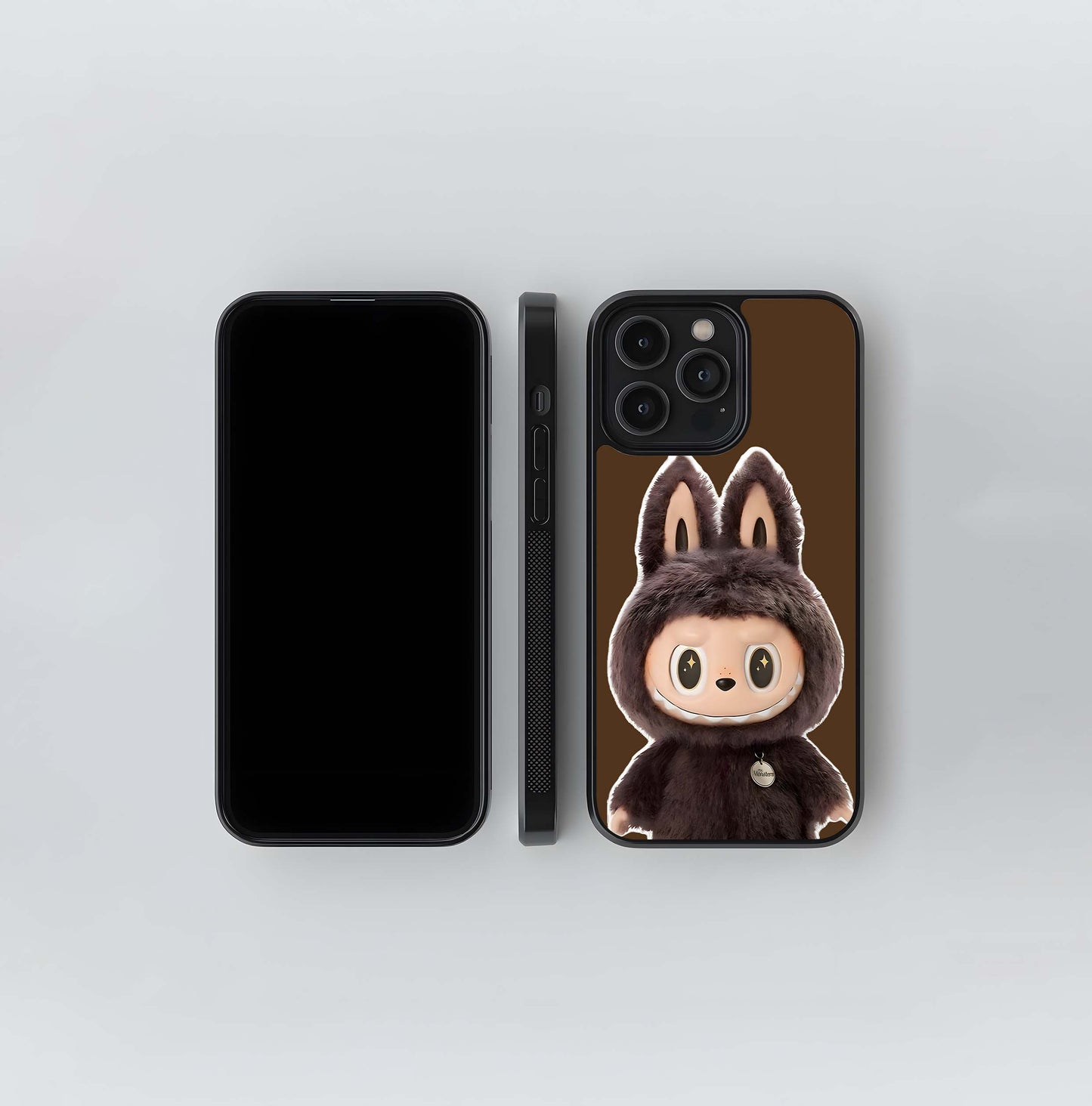 Brown labubu design Glass Case